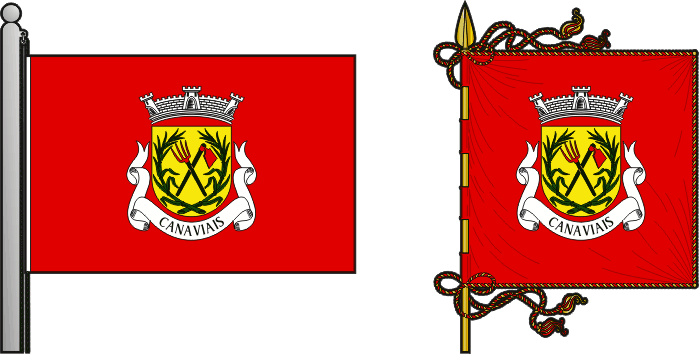 Bandeira e estandarte da freguesia de Canaviais - Canaviais civil parish, flag and banner Bandeira e estandarte da freguesia de Canaviais - Canaviais civil parish, flag and banner