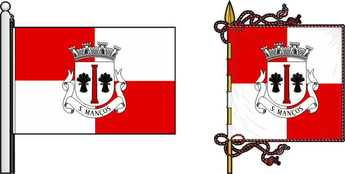 Bandeira e estandarte da antiga freguesia de São Manços - São Manços former civil parish, flag and banner