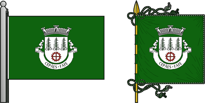 Bandeira e estandarte da antiga freguesia de Cepães - Cepães former civil parish, flag and banner