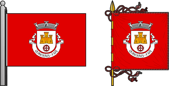 Bandeira e estandarte da freguesia de Quinchães - Quinchães civil parish, flag and banner