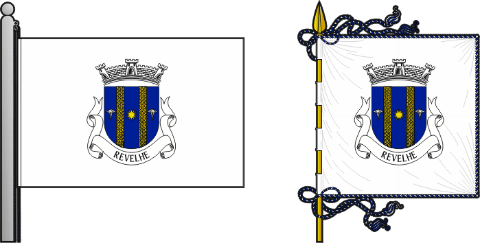 Bandeira e estandarte da freguesia de Revelhe - Revelhe civil parish, flag and banner Bandeira e estandarte da freguesia de Revelhe - Revelhe civil parish, flag and banner