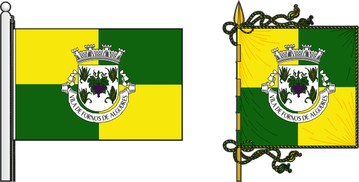 Bandeira e estandarte do município de Fornos de Algodres - Fornos de Algodres Municipality flag and banner