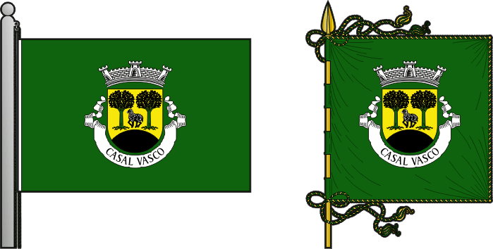 Bandeira e estandarte da freguesia de Casal Vasco - Casal Vasco civil parish, flag and banner