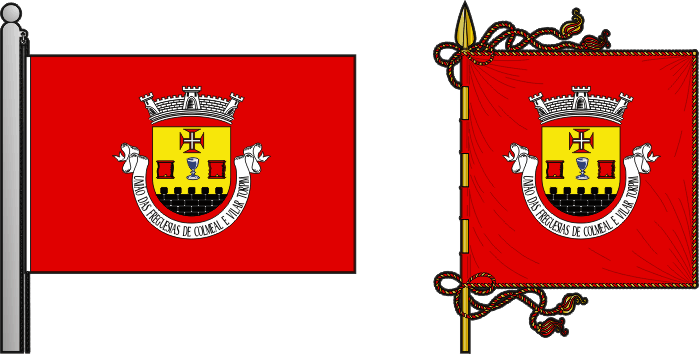 Bandeira e estandarte da União das freguesias de Colmeal e Vilar Torpim - Colmeal and Vilar Torpim civil parishes union flag and banner Bandeira e estandarte da União das freguesias de Colmeal e Vilar Torpim - Colmeal and Vilar Torpim civil parishes union flag and banner