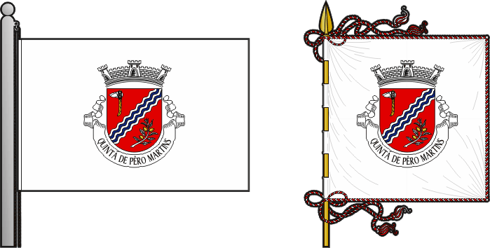 Bandeira e estandarte da antiga freguesia de Quintã de Pêro Martins - Quintã de Pêro Martins former civil parish, flag and banner Bandeira e estandarte da antiga freguesia de Quintã de Pêro Martins - Quintã de Pêro Martins former civil parish, flag and banner