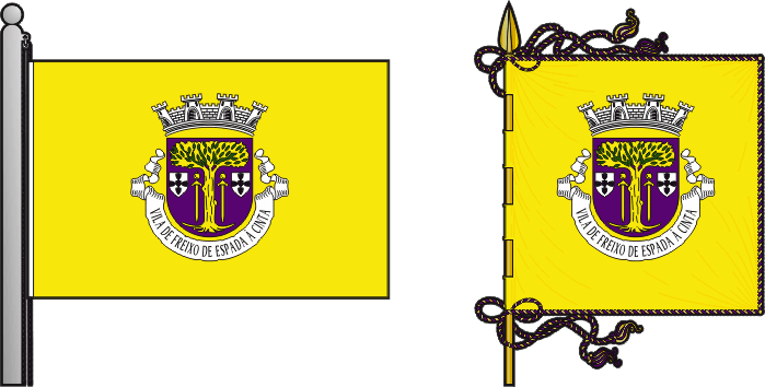 Bandeira e estandarte do município de Freixo de Espada à Cinta - Freixo de Espada à Cinta Municipality flag and banner
