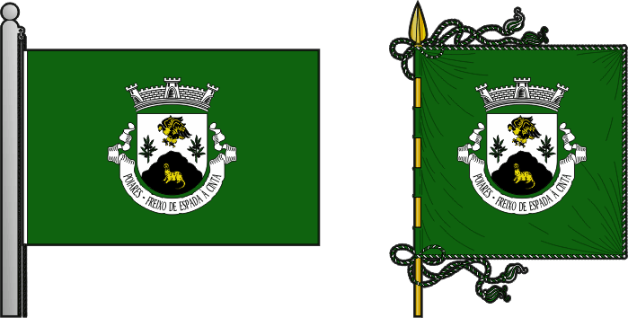 Bandeira e estandarte da freguesia de Poiares - Poiares civil parish, flag and banner