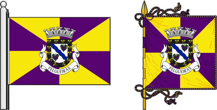 Bandeira e estandarte do Município de Felgueiras - Felgueiras municipal flag and banner