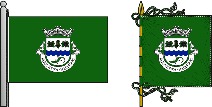 Bandeira e estandarte da freguesia de Refontoura - Refontoura civil parish, flag and banner Bandeira e estandarte da freguesia de Refontoura - Refontoura civil parish, flag and banner