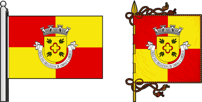 Bandeira e estandarte da União das freguesias de Unhão e Lordelo - Unhão and Lordelo civil parishes union flag and banner