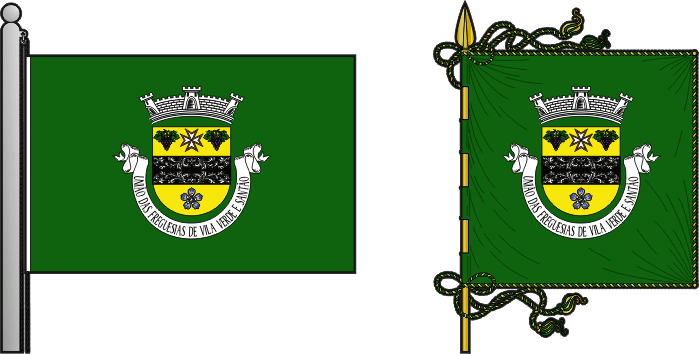 Bandeira e estandarte da União das freguesias de Vila Verde e Santão - Vila Verde and Santão civil parishes union flag and banner Bandeira e estandarte da União das freguesias de Vila Verde e Santão - Vila Verde and Santão civil parishes union flag and banner