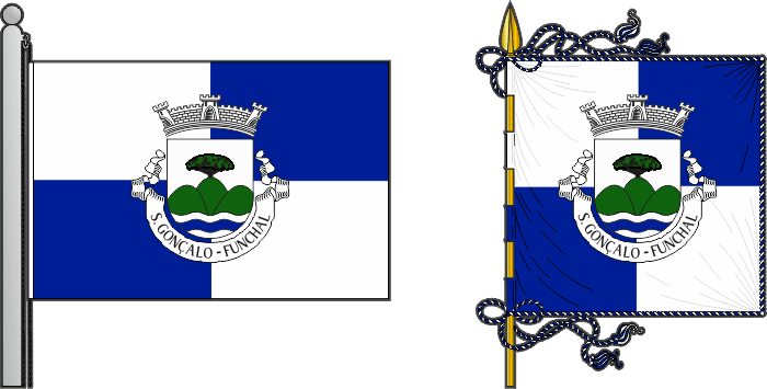 Bandeira e estandarte da freguesia de São Gonçalo - São Gonçalo civil parish, flag and banner