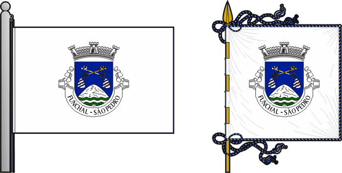 Bandeira e estandarte da freguesia do Funchal (São Pedro) - Funchal (São Pedro) civil parish, flag and banner Bandeira e estandarte da freguesia do Funchal (São Pedro) - Funchal (São Pedro) civil parish, flag and banner