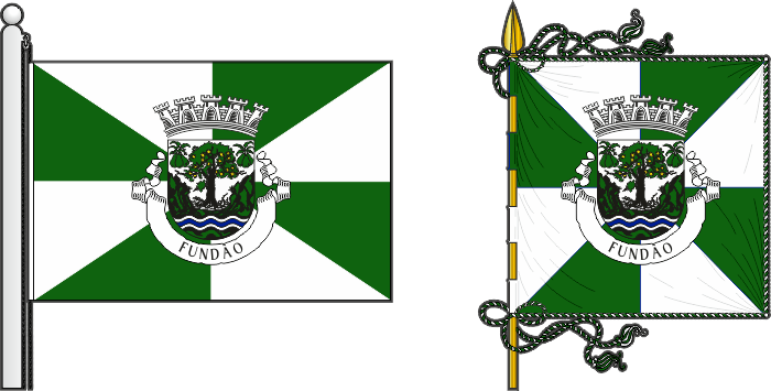 Bandeira e estandarte do Município de Fundão - Fundão municipal flag and banner Bandeira e estandarte do Município de Fundão - Fundão municipal flag and banner