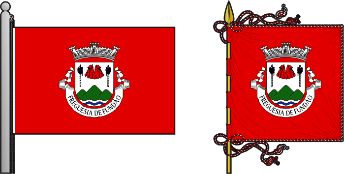 Bandeira e estandarte da antiga freguesia de Fundão - Fundão former civil parish, flag and banner Bandeira e estandarte da antiga freguesia de Fundão - Fundão former civil parish, flag and banner