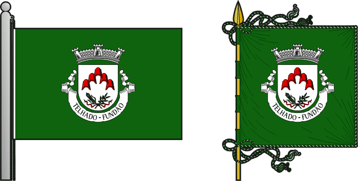 Bandeira e estandarte da freguesia de Telhado - Telhado civil parish, flag and banner Bandeira e estandarte da freguesia de Telhado - Telhado civil parish, flag and banner