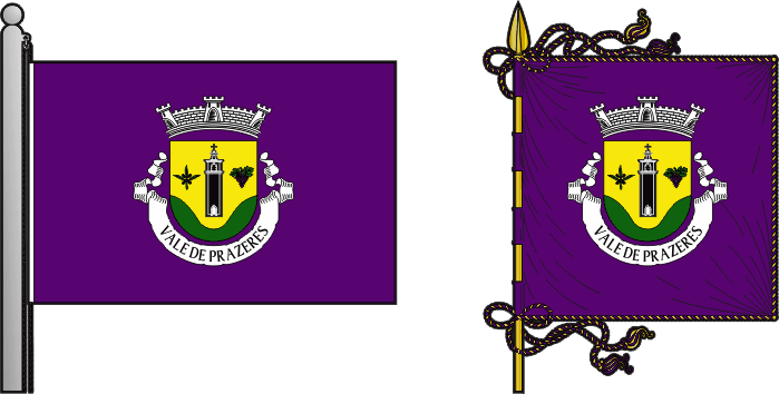 Bandeira e estandarte da antiga freguesia de Vale de Prazeres - Vale de Prazeres former civil parish, flag and banner
