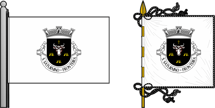 Bandeira e estandarte da freguesia de São Saturnino - São Saturnino civil parish, flag and banner Bandeira e estandarte da freguesia de São Saturnino - São Saturnino civil parish, flag and banner