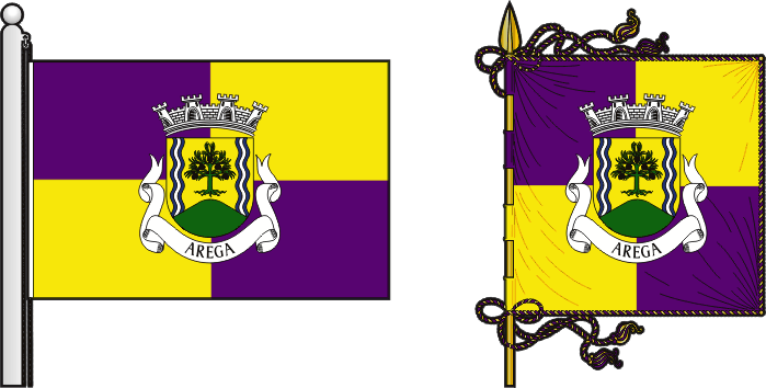 Bandeira e estandarte da freguesia de Arega - Arega civil parish, flag and banner Bandeira e estandarte da freguesia de Arega - Arega civil parish, flag and banner