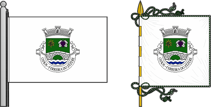 Bandeira e estandarte da freguesia de Chãos - Chãos civil parish, flag and banner