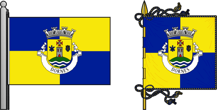 Bandeira e estandarte da antiga freguesia de Dornes - Dornes former civil parish, flag and banner