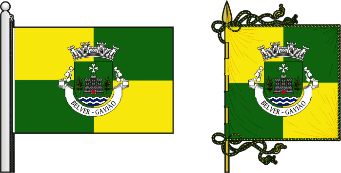 Bandeira e estandarte da freguesia de Belver - Belver civil parish, flag and banner