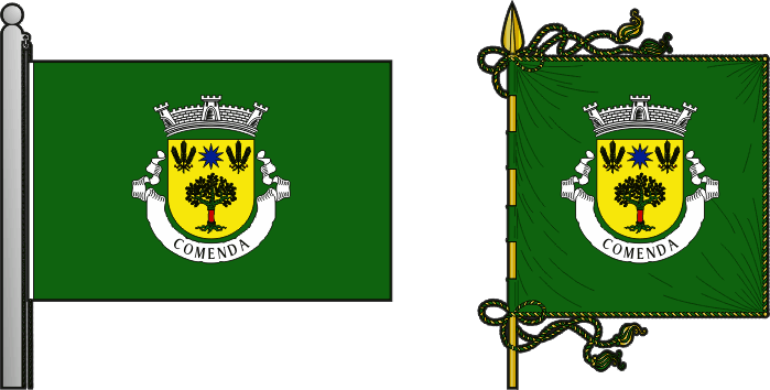 Bandeira e estandarte da freguesia de Comenda - Comenda civil parish, flag and banner Bandeira e estandarte da freguesia de Comenda - Comenda civil parish, flag and banner
