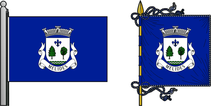 Bandeira e estandarte da freguesia de Melides - Melides civil parish, flag and banner Bandeira e estandarte da freguesia de Melides - Melides civil parish, flag and banner
