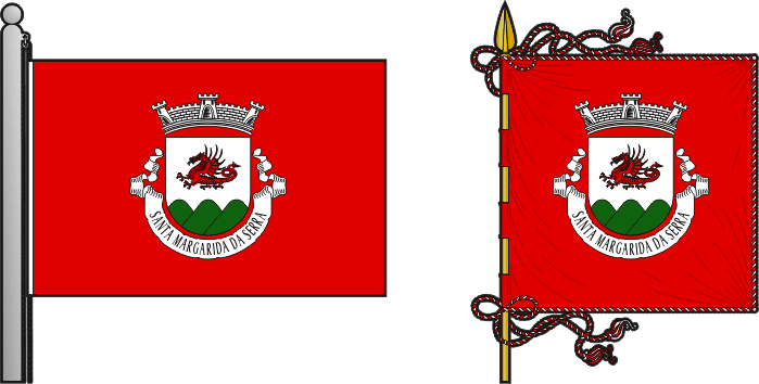 Bandeira e estandarte da antiga freguesia de Santa Margarida da Serra - Santa Margarida da Serra former civil parish, flag and banner Bandeira e estandarte da antiga freguesia de Santa Margarida da Serra - Santa Margarida da Serra former civil parish, flag and banner