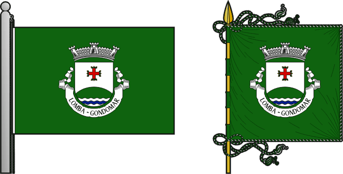 Bandeira e estandarte da freguesia de Lomba - Lomba civil parish, flag and banner