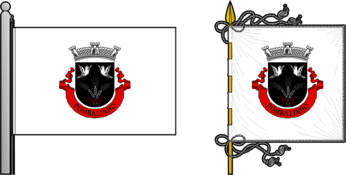 Bandeira e estandarte da freguesia de Pombalinho - Pombalinho civil parish, flag and banner Bandeira e estandarte da freguesia de Pombalinho - Pombalinho civil parish, flag and banner