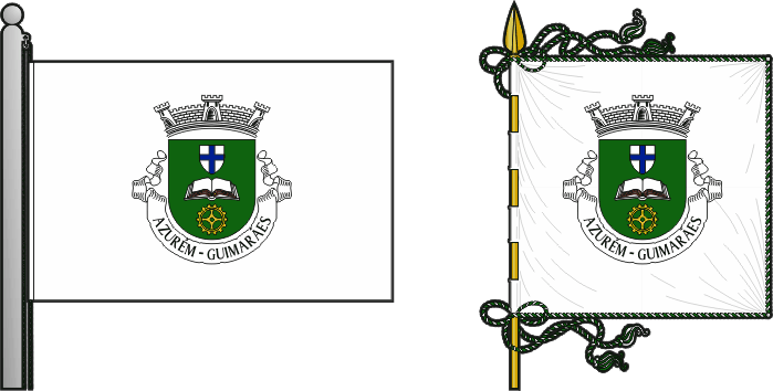 Bandeira e estandarte da freguesia de Azurém - Azurém civil parish, flag and banner Bandeira e estandarte da freguesia de Azurém - Azurém civil parish, flag and banner