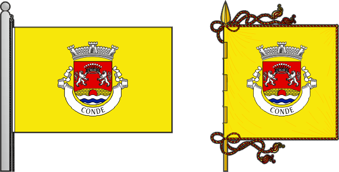 Bandeira e estandarte da antiga freguesia de Conde - Conde former civil parish, flag and banner Bandeira e estandarte da antiga freguesia de Conde - Conde former civil parish, flag and banner