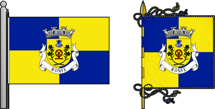Bandeira e estandarte da freguesia de Ronfe - Ronfe civil parish, flag and banner Bandeira e estandarte da freguesia de Ronfe - Ronfe civil parish, flag and banner