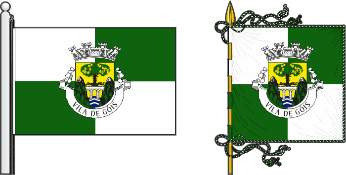 Bandeira e estandarte do município de Góis - Góis Municipality flag and banner Bandeira e estandarte do município de Góis - Góis Municipality flag and banner