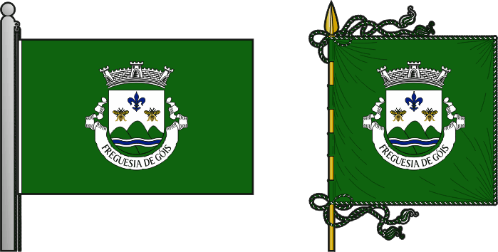 Bandeira e estandarte da freguesia de Góis - Góis civil parish, flag and banner