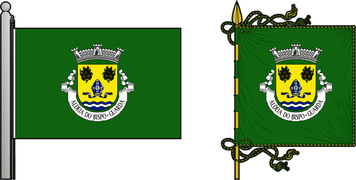 Bandeira e estandarte da freguesia de Aldeia do Bispo - Aldeia do Bispo civil parish, flag and banner