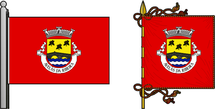 Bandeira e estandarte da freguesia de Avelãs da Ribeira - Avelãs da Ribeira civil parish, flag and banner