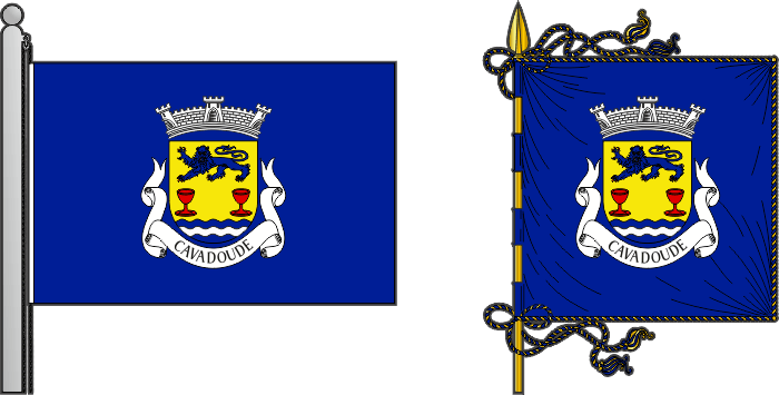 Bandeira e estandarte da freguesia de Cavadoude - Cavadoude civil parish, flag and banner