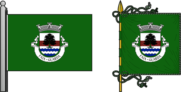 Bandeira e estandarte da freguesia de Faia - Faia civil parish, flag and banner Bandeira e estandarte da freguesia de Faia - Faia civil parish, flag and banner