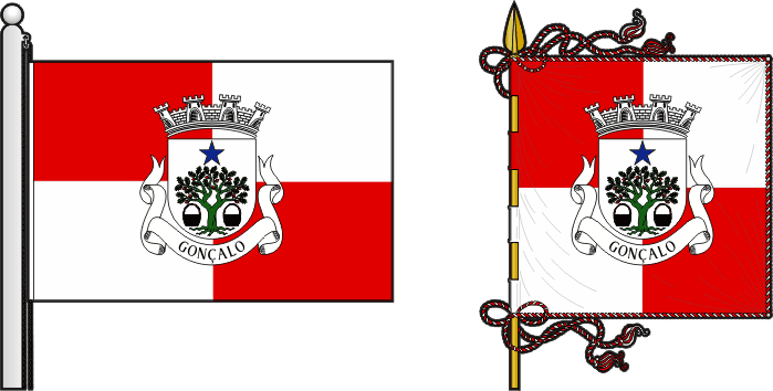 Bandeira e estandarte da Freguesia de Gonçalo - Gonçalo civil parish, flag and banner Bandeira e estandarte da Freguesia de Gonçalo - Gonçalo civil parish, flag and banner