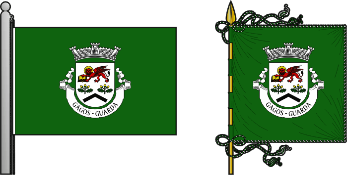 Bandeira e estandarte da antiga freguesia de Gagos - Gagos former civil parish, flag and banner