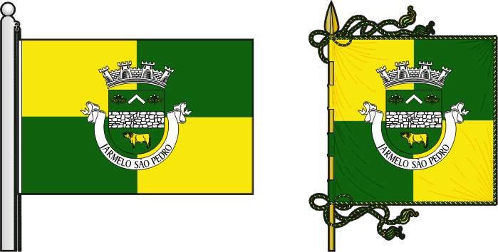 Bandeira e estandarte da Freguesia de Jarmelo São Pedro - Jarmelo São Pedro civil parish, flag and banner