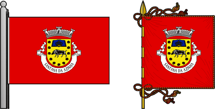 Bandeira e estandarte da freguesia de Santana da Azinha - Santana da Azinha civil parish, flag and banner Bandeira e estandarte da freguesia de Santana da Azinha - Santana da Azinha civil parish, flag and banner