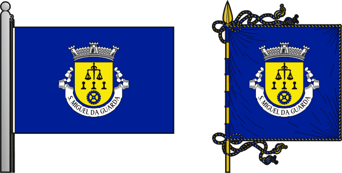 Bandeira e estandarte da antiga freguesia de São Miguel da Guarda - São Miguel da Guarda former civil parish, flag and banner Bandeira e estandarte da antiga freguesia de São Miguel da Guarda - São Miguel da Guarda former civil parish, flag and banner