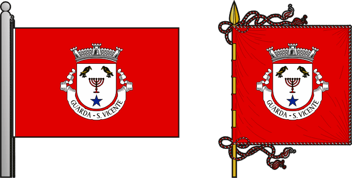 Bandeira e estandarte da antiga freguesia de Guarda (São Vicente) - Guarda (São Vicente) former civil parish, flag and banner