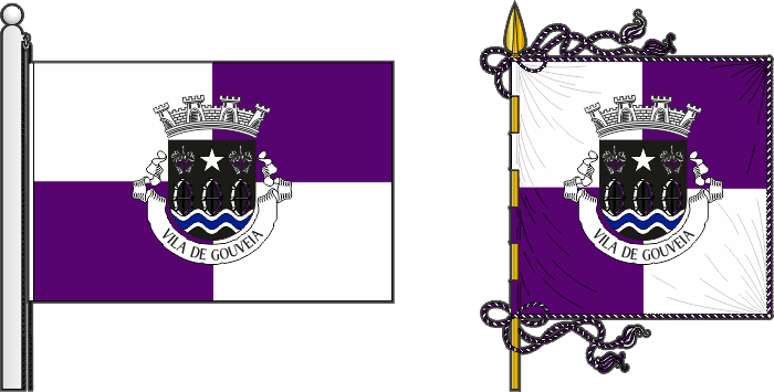 Bandeira e estandarte do Município de Gouveia - Gouveia municipal flag and banner Bandeira e estandarte do Município de Gouveia - Gouveia - Macedo de Cavaleiros municipal flag and banner