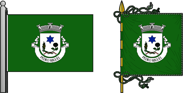 Bandeira e estandarte da freguesia de Pedro Miguel - Pedro Miguel civil parish, flag and banner Bandeira e estandarte da freguesia de Pedro Miguel - Pedro Miguel civil parish, flag and banner
