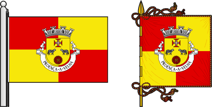 Bandeira e estandarte da freguesia de Proença-a-Velha - Proença-a-Velha civil parish, flag and banner Bandeira e estandarte da freguesia de Proença-a-Velha - Proença-a-Velha civil parish, flag and banner