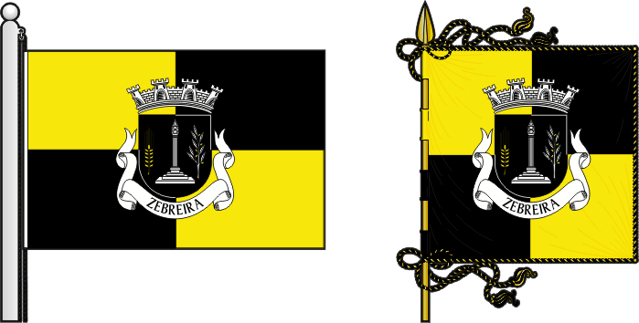 Bandeira e estandarte da antiga freguesia de Zebreira - Zebreira former civil parish, flag and banner Bandeira e estandarte da antiga freguesia de Zebreira - Zebreira former civil parish, flag and banner